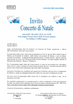 Invito - Conservatorio della Svizzera Italiana