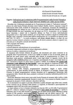 Oggetto: Indicazioni per la redazione delle