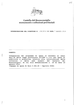 Determina 138 Integrazione spese spese promozione sedi cap