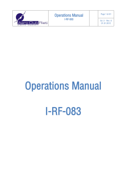 Operations Manual I-RF-083 Ed.2 Rev.0