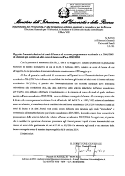 Immatricolazioni ai corsi di laurea ad accesso programmato