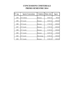 Primo semestre 2014 - Comune di Brusasco