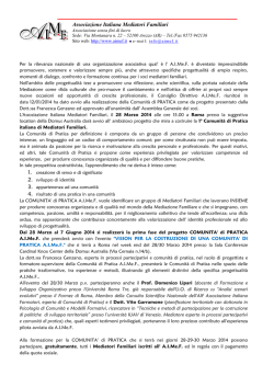 Programma Comunità di Pratica 28/30 Marzo 2014