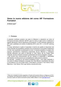 Verso la nuova edizione del corso AIF Formazione Formatori