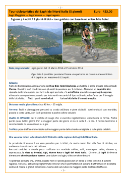 Tour cicloturistico dei Laghi del Nord Italia (5 giorni
