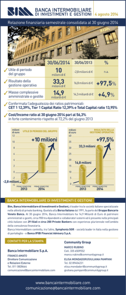 Infografica semestrale al 30-06-2014