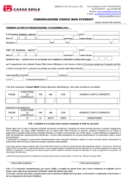 COMUNICAZIONE CODICE IBAN STUDENTI