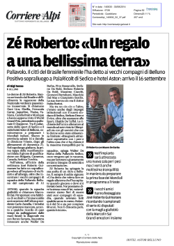 Corriere delle Alpi 30/08/2014