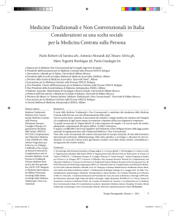 Medicine Tradizionali e Non Convenzionali in Italia