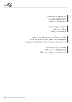 Index by car application Indice per applicazione Index par
