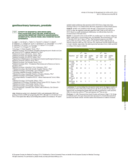 genitourinary tumours, prostate