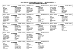 Calendario Campionato Serie A2 2014/2015