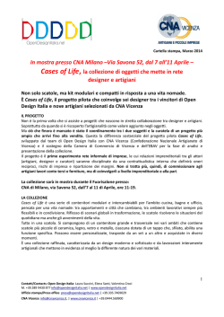 In mostra presso CNA Milano &ndash;Via Savona 52, dal 7