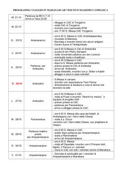il programma completo e dettagliato del viaggio
