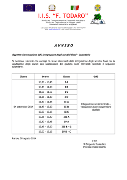 Avviso CdC 4 settembre 2014 scrutini finali sospensione giudizio