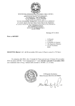Morlupo 07/11/2014 Prot. n. 4693/B35 OGGETTO: Rinvio C.d.C. del