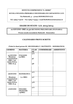 CALENDARIO ESAMI 2014 - Istituto Comprensivo G.Borsi