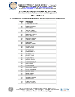 Proclamazione eletti CdC - Liceo Statale Marie Curie