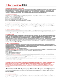 Informazioni Utili - Opera Calabrese Pellegrinaggi