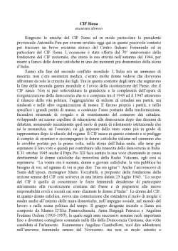 Il CIF di Siena - excursus storico - Cif Centro Italiano Femminile
