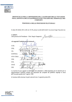 Protocollo Elezioni di Marzo 2015 delle RSU Protocollo firmato il 28