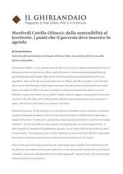 Manfredi Catella (Hines): dalla sostenibilità al territorio, i punti che il