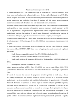 relazione preliminare - Ordine dei Giornalisti