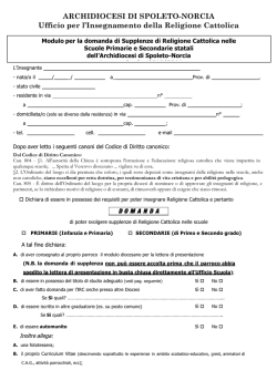 domanda per supplenze 2014-15 - Arcidiocesi di Spoleto