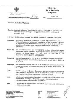 Determinazione del 31 Gennaio 2014, N. 134