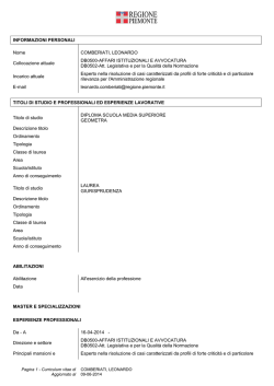 INFORMAZIONI PERSONALI Nome COMBERIATI, LEONARDO