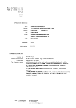 Curriculum vitae Dott. Ing. Sammarini Filiberto