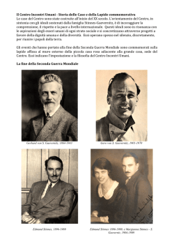 Il Centro Incontri Umani - Storia delle Case e della Lapide
