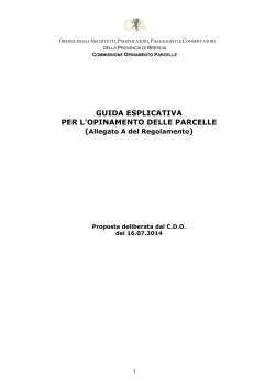 Guida esplicativa - Ordine degli Architetti, Pianificatori, Paesaggisti e