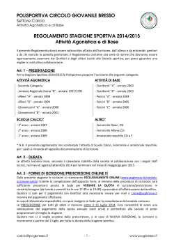 regolamento 2014/15 - POLISPORTIVA CIRCOLO GIOVANILE
