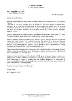 Lettera del Presidente Diego Petrucci