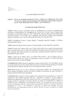 Determina di revoca in autotutela