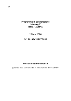 Programma di cooperazione Interreg V Italia – Austria 2014