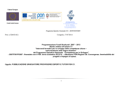 graduatorie provvisorie esperti e tutor pon c1