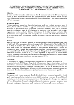 il carcinoma renale con trombo cavale: fattori prognostici