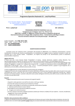 Programma Operativo Nazionale CCI – 2007IT051PO007