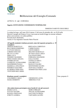 DELIB.NE C.C. N. 31 del 15.09.2014 Istit Commissioni Temporanee