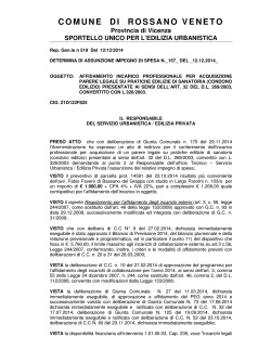 Det. n. 157 del 12.12.2014 - Comune di Rossano Veneto