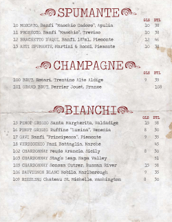 DINNER MENU NEW NEW - Trattoria Fantastica