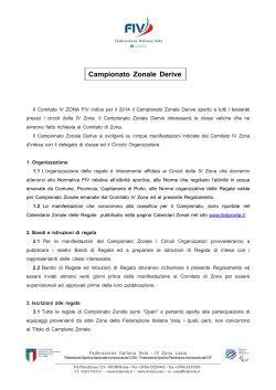Regolamento Campionato Zonale Derive 2014