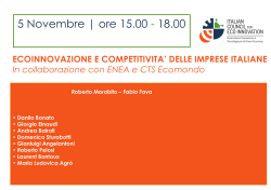 programma 5 novembre - Italian Council for Eco Innovation