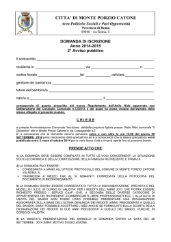 Domanda di iscrizione anno 2014-2015