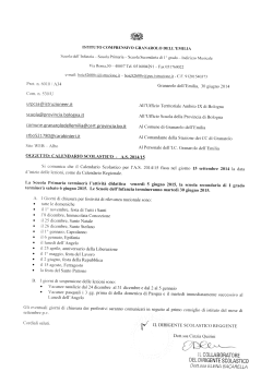 Calendario scolastico a.s. 2014/2015
