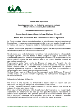 Documento depositato dalla Confederazione Italiana Agricoltori (CIA)