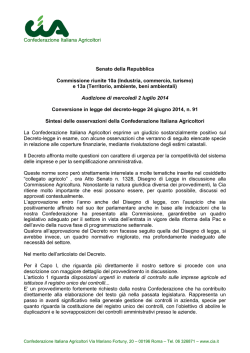 Documento depositato dalla Confederazione Italiana Agricoltori (CIA)