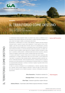 il territorio come destino - Confederazione Italiana Agricoltori di